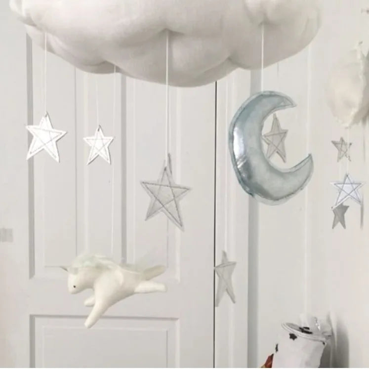 Cloth Cloud Room Wall Hanging Decoration Mobile Baby Crib Toy