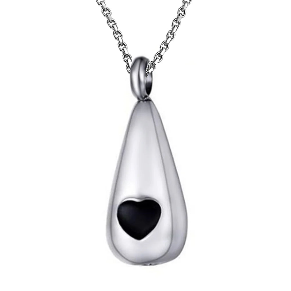Tear Drop Cremation Urn Water Drop Memorial Pendant Stainless Steel Ash Keepsake Enamel Necklace Jewelry Holder Locket