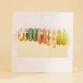 European and American Leopard Print Acrylic Punk Earrings Hoop Creative Resin Geometric Earrings Set