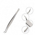 ELITER Hot Sell 60 Degree Tip Professional Stainless Steel Laah Extension Tweezers Tweezer Extensible Volume Tweezers