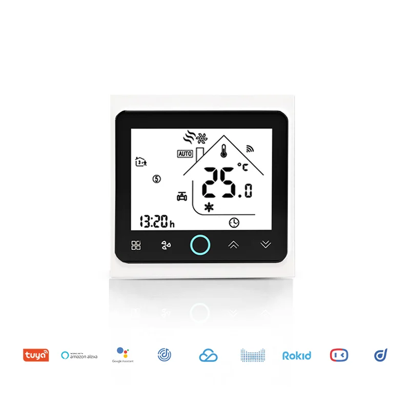 Beca BAC-002 Tuya Smart Digital Modbus RS485 HVAC Zigbee Programmable 2-Pipe Fan Coil Room AC Thermostat for Hospitals Wifi