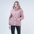 Winter Coat Fashion Warm Short Lamb Fur Shearling Jacket Women