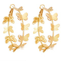 Gold Plated Butterfly Hoop Earrings for Women Girl Gold Plated Fashion Animal Earring Gift MegaBDM