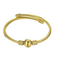Jewelry 18K Gold Plated Luck Ball Shape Charm Stainless Steel Chunky Bracelet Latest Bangles for Women