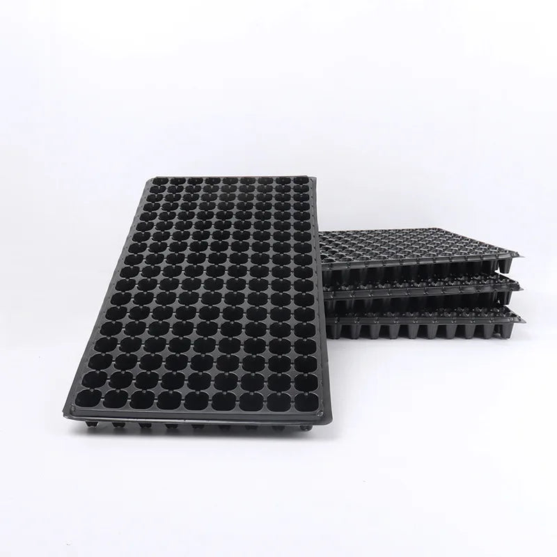 162 Cells Plastic Black Nursery Seedling Trays Vegetable Plug Seed Starting Tray 54x28x4.5cm