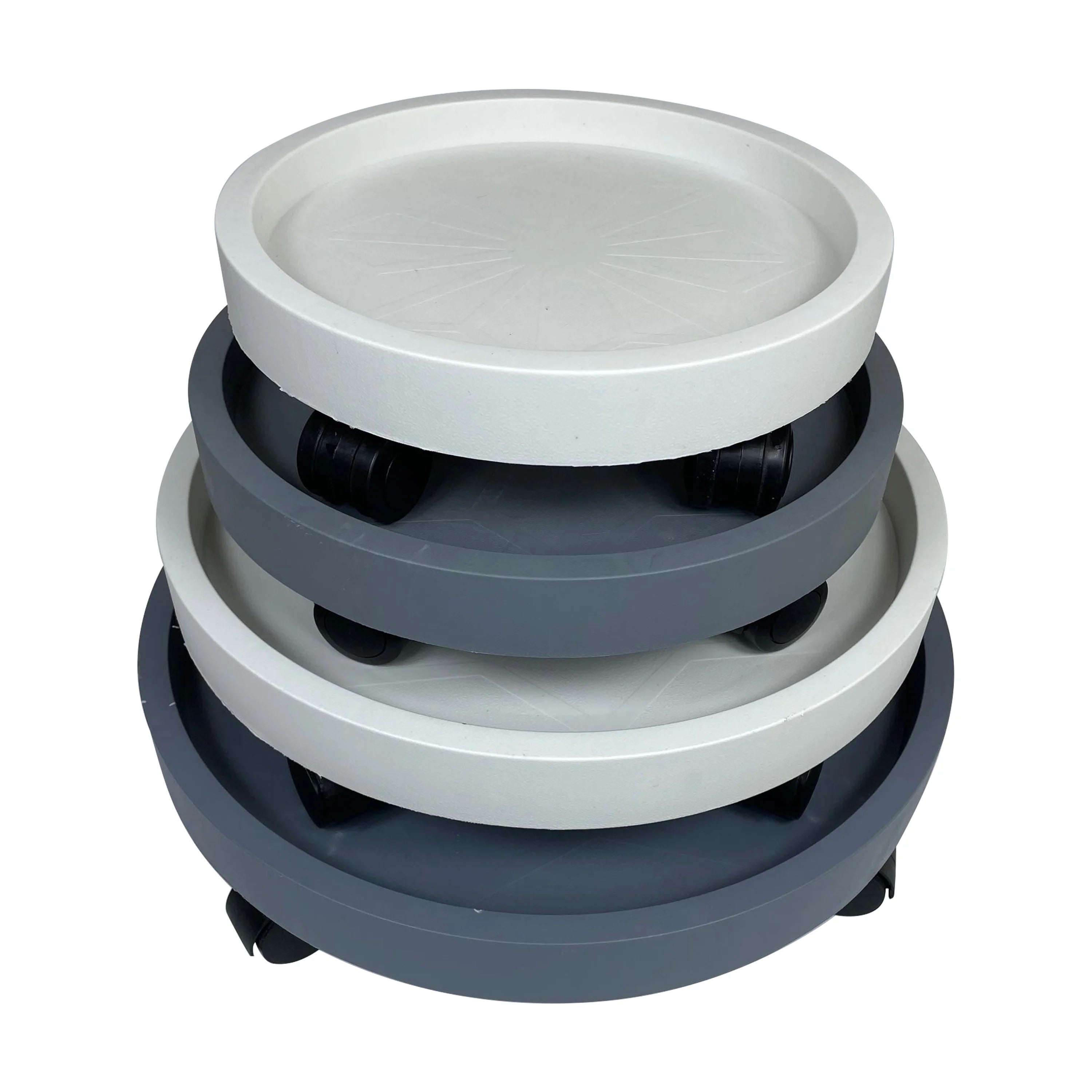 Round Planter Saucer and Flower Plant Pot Trays with Silence Wheels for Indoor
