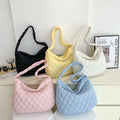 OEM/ODM Large Lightweight Women Geometric Zipper Quilting Puffer Diamond Shopper Shoulder Bags