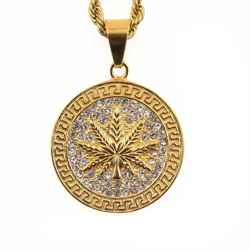 Fatingna Gold Plated Stainless Steel Lion Head Pendant Iced Crystal Diamond Design for Buddhist Gifts