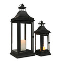 Black Metal Candle Lantern Set Party Decorations Table Candle Holders