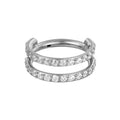 2025 G23 Titanium Double Layer Zircon Hoop Earring Nose Ring Fashion Body Piercing Jewelry Hypoallergenic Cartilage Helix Hoop