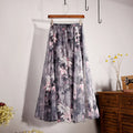Summer Fashion New Vintage Beach Skirt Bohemian Skirt Printed Chiffon Half Length Skirt