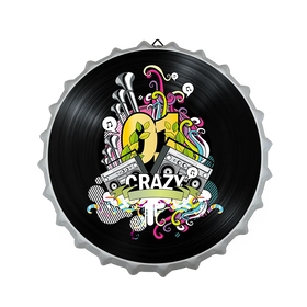 Custom Logo 35cm Metal Tin Plaque - UV Printed Rocky Beer Bottle Cap Wall Decor