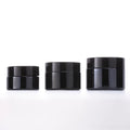 Men Daily Skincare Cosmetic Packaging 20g 30g 50g Empty Shinning Black Gel Glass Cream Cosmetic Jars