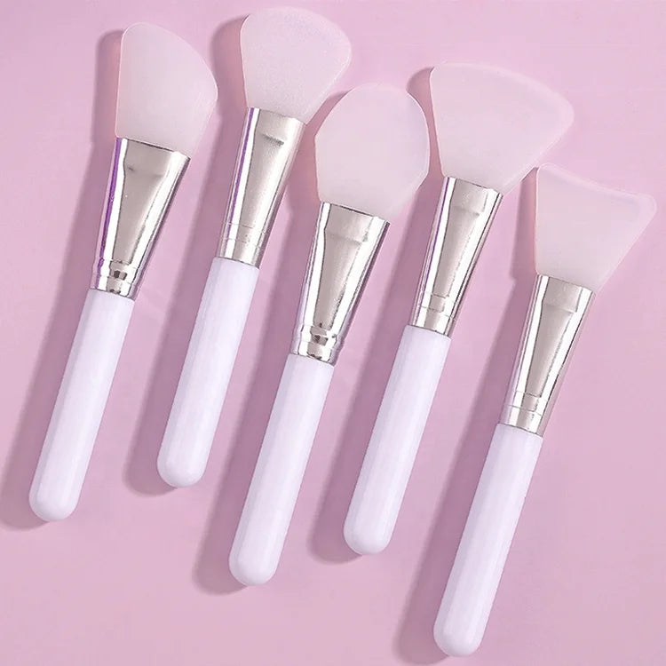 Hot Sale Wholesale Cheap Customize logo End White Acrylic Handle Beauti Facial Mask Brush Silicone Makeup Brush