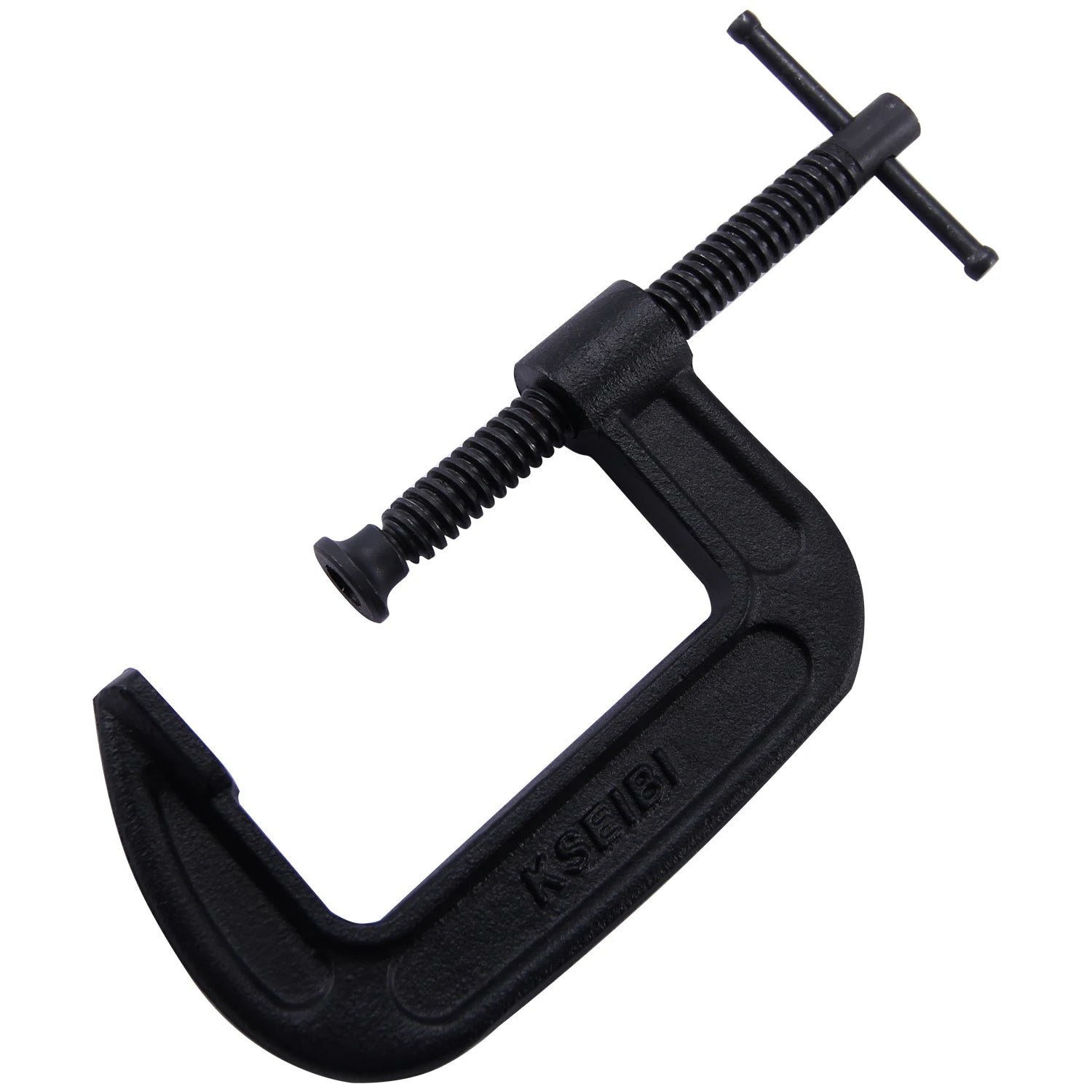KSEIBI Industrial Adjustable G-clamp 2'' with Black Finish and 75mm Grip for Woodworking Tools