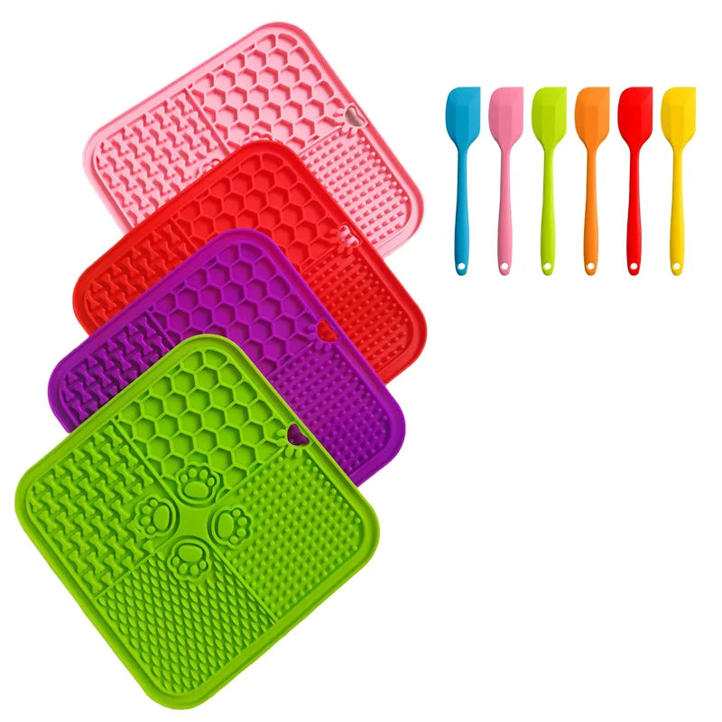 Eco-Friendly Solid Silicone Dog Food Bowl Dishwasher Safe Slow Feed Dog Plate Portable Cat Animal Dish Charge
