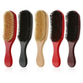 Household Medium Hard 100% Boar Bristle Wave Brush with Long Handle Vintage Men's Wood Hair Brush Wooden Comb