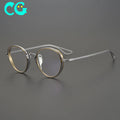 Unsquare Japanese Ultra-Light Pure Titanium Glasses Frame Women Anti-Blue Light Men Myopia Height Number Round Frame Glasses