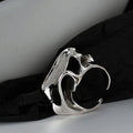 ICEBELA Jewelry Factory Custom High-end Jewelry Irregular Water Wave Texture 925 Sterling Hip-hop Punk Silver Ring