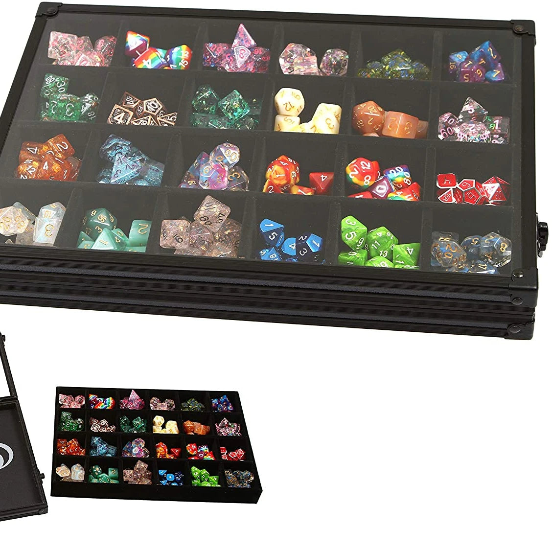 Aluminum case Removable Divided Dice Tray Storage Box