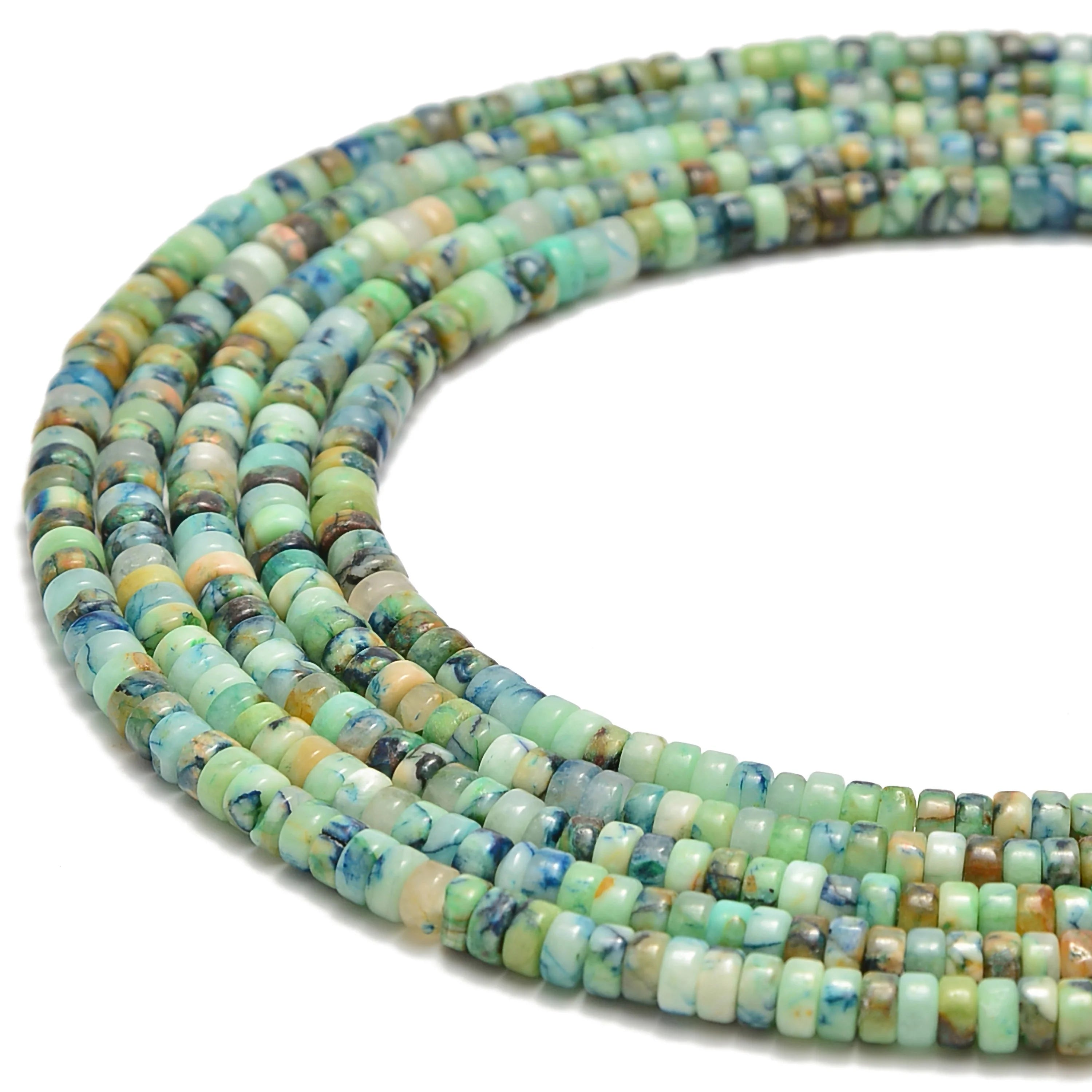 2x4mm Chrysocolla Heishi Disc Shape Heishi Bracelet Heishi Bead Strands