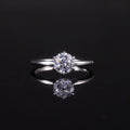 SU302 Abiding Wholesale Price 5A Cubic Zirconia 6.5MM 1ct Round Moissanite Diamond 6 Prong 925 Sterling Silver Solitaire Ring