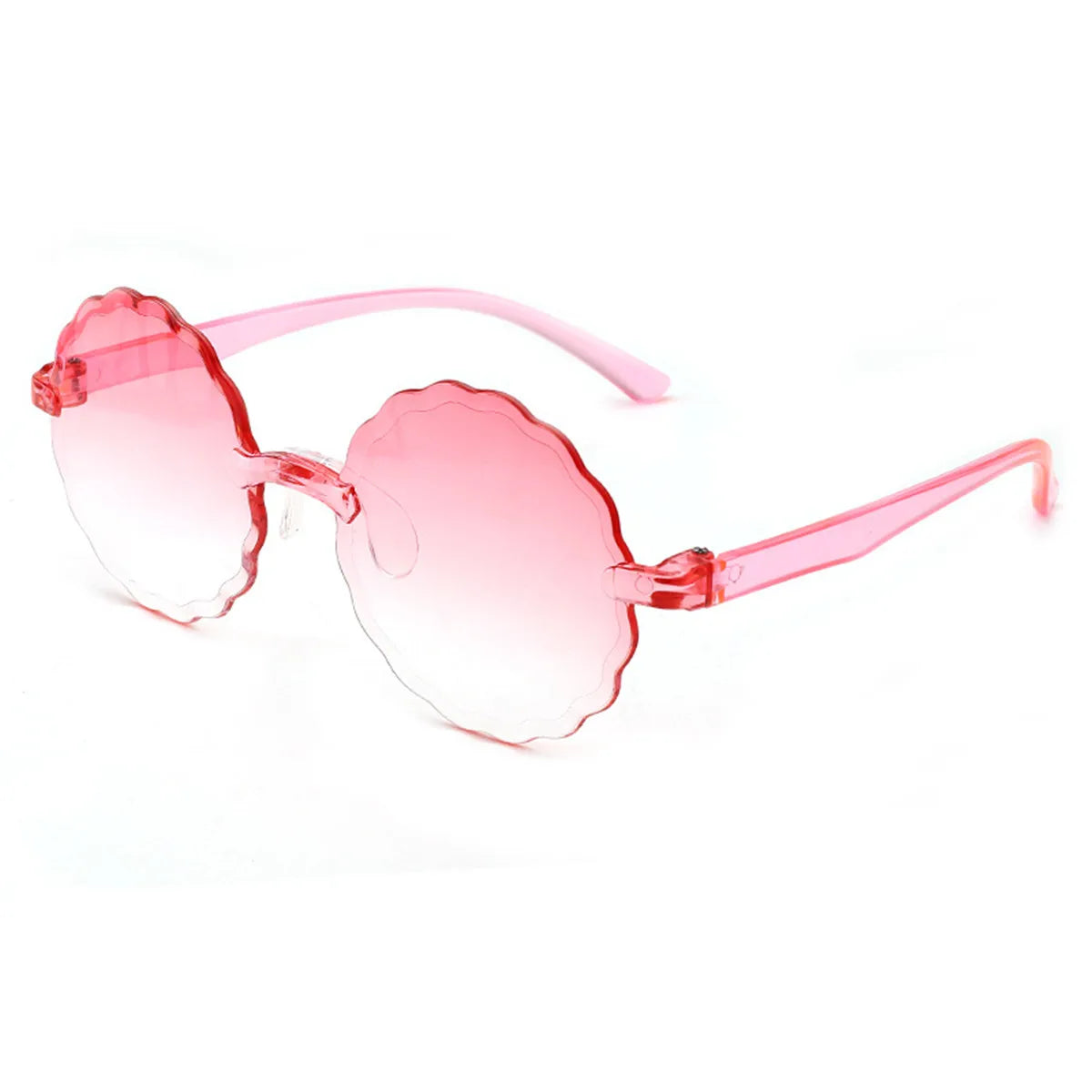 Round Oversized Sunglasses Women Fashion Flower Eyeglass Wave Eyewear Vintage Glasses Candy Color