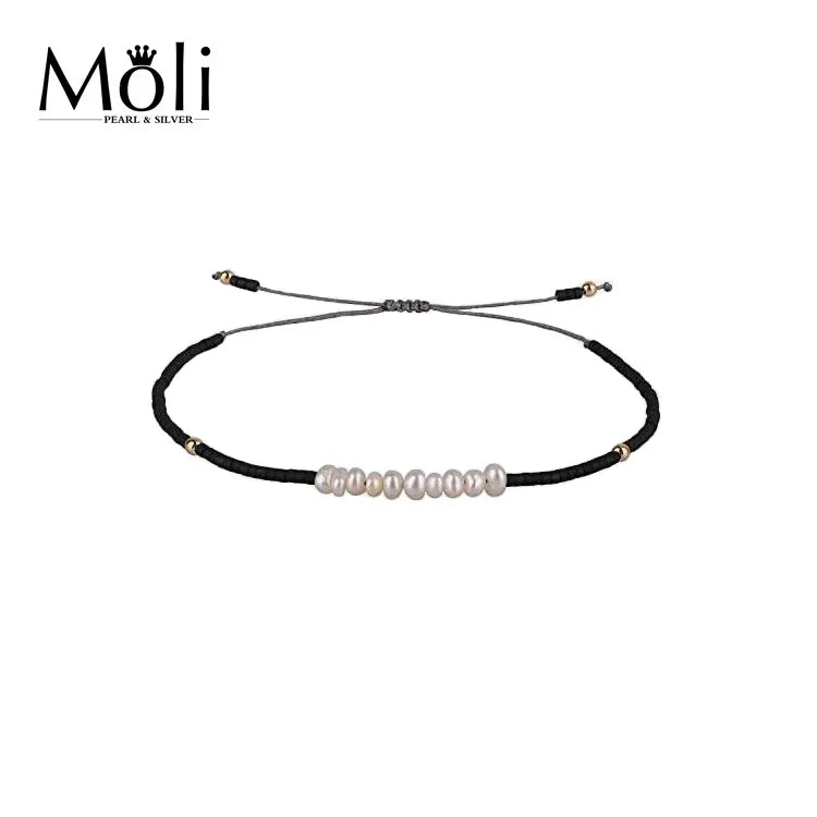 2023 Retro Style Mini Size 4-5mm Baroque White Natural Pearl Bracelet for Summer Holiday Fashion Jewelry