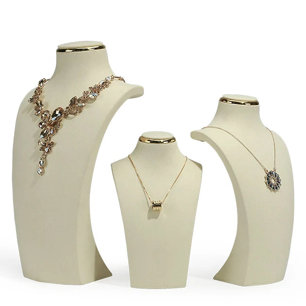 WYP Custom Logo Necklace Display Bust Microfiber Luxury Counter Display Jewelry Display Mannequins Model