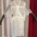 Hot Sale 8084 Silk Satin Solid White Robe for Bride Bridesmaid Silk Robes