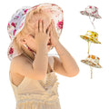 Baby Toddler Unisex Image Sun Protection Cotton Flower Bucket Hat with Chin Strap Adjustable Wide Brim Casual Fishing Party