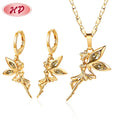 HD Top Sale High Quality Cheap Fashion Flower Tinkerbell Angle Jewelry Sets for Women