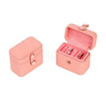Custom Logo Portable Mini Travel PU Leather Case Jewellery Organizer Jewelry Storage Box for Rings Earrings