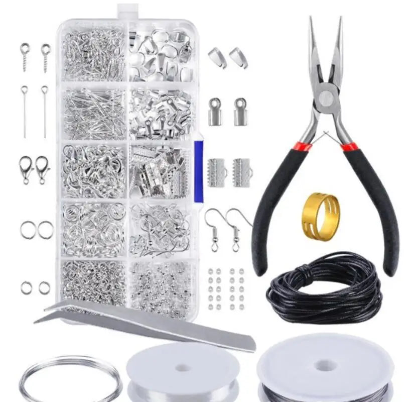 10 Grid Jewelry Accessories Combination Set Open Ring Closed Ring Lobster Buckle to Send Ring Hand Tool Pliers