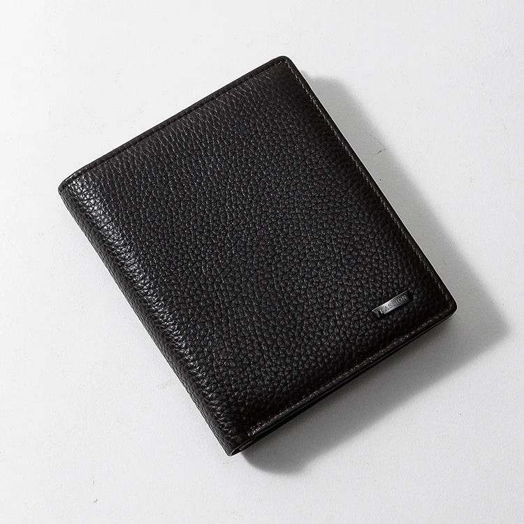 Genuine Leather Wallet Men Multi Function RFID Wallet with Coins Pocket Custom Designer Trifold Wallet with Small MOQ