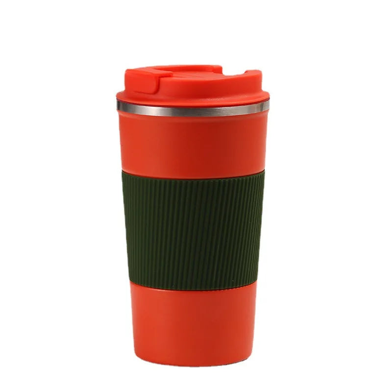 510ml Coffee Cup with Lid Silicone Sleeve Stainless Steel Inner Ceramic Coffee Mug
