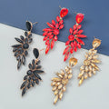 Exaggerated Teardrop Chandelier Earrings Cluster Crystal Rhinestone Statement Drop Earrings for Prom Wedding Bridal