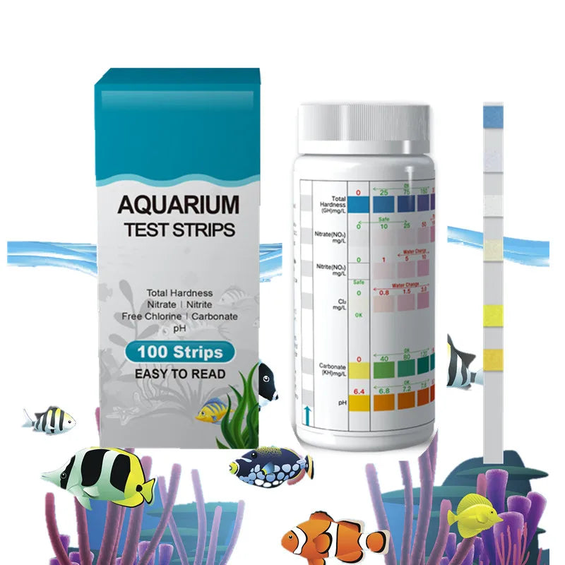 Aquarium Water test Kit for Fish tank 6in1 Water test Strips Betta Fish Shrimp Landscape Turtle Aquatics