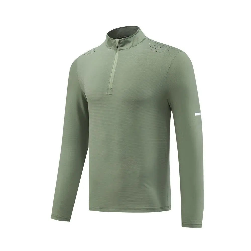Autumn Winter Men's Fitness Tops Long Sleeve Stand T-Shirts for Casual Outdoor Sports Quick Dry Basketball Running Training