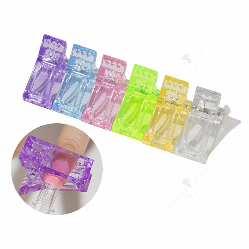 New Poly Gel Building Dual Forms Tip Nail Art Clear French Extension Full Cover Acrylic Mold with Scale Tools False Clips Clamp