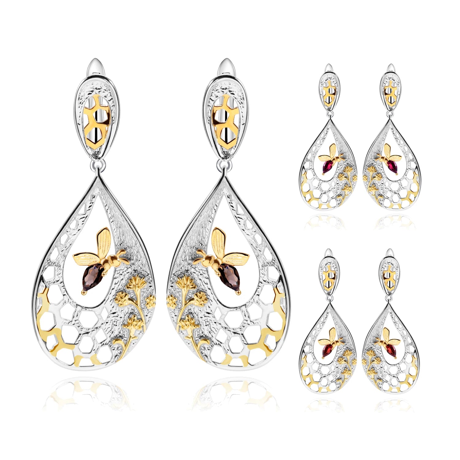 C7925 Abiding Jewelry Brand New Stylish Stone Sterling Solid Ornament Large Jewelry 925 Handmade Silver Earring