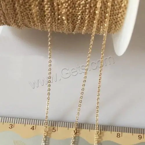 1.28mm 14k Gold Filled Bulk Flat Cable Chain Oval Chain for Necklace Bracelet 1.28mm Sold by m