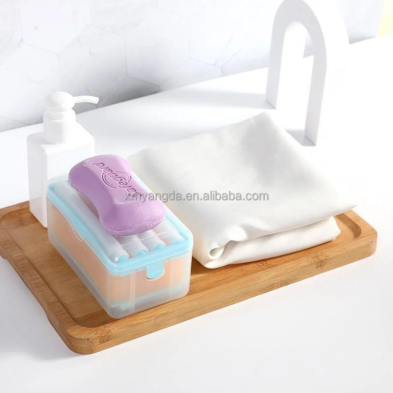 Effort-Saving Easy Clean Plastic Shower Cloth Holder Time-Management Tool for Bathroom Storage-Soap Box
