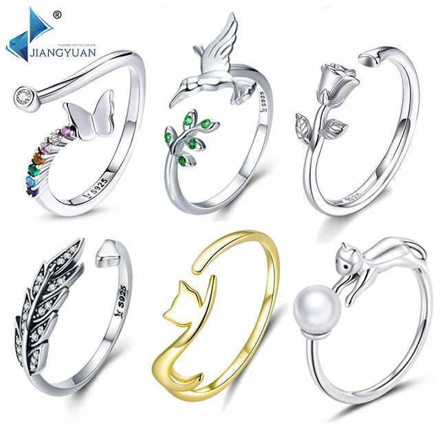Wholesale Custom 925 Sterling Silver Adjustable Open Rings - Hypoallergenic Special Design Fine Jewelry Stackable Bridal Gift MegaBDM