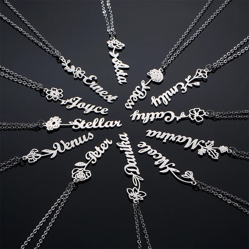 Non Tarnish Waterproof 12 Birth Month Stainless Steel Necklace Gold Plated Horoscope Zodiac Pendant for Gift Jewelry