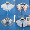 Factory Custom Organza Detachable Sequin False Collar Women Embroidery Lace Collar Accessories for Clothing