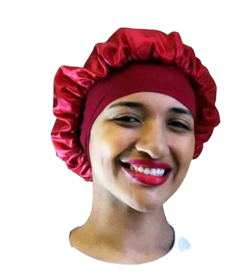 Satin Bonnet Sleep Durag for Women Hair Care Sleeping Hair Bonnet Soft Wide Elastic Band Silk  Night Hairband Bonnet