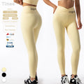 Wholesale High Elasticity High Waist Yoga Pants Solid Pattern Sports Leggings for Fitness Wear