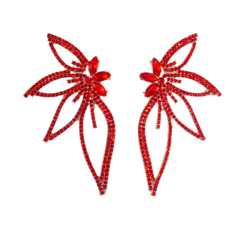 2024 Exquisite Versatile butterfly Earrings Real Gold Plating Shinny Woman Ladies Zircon Ear Stud Set