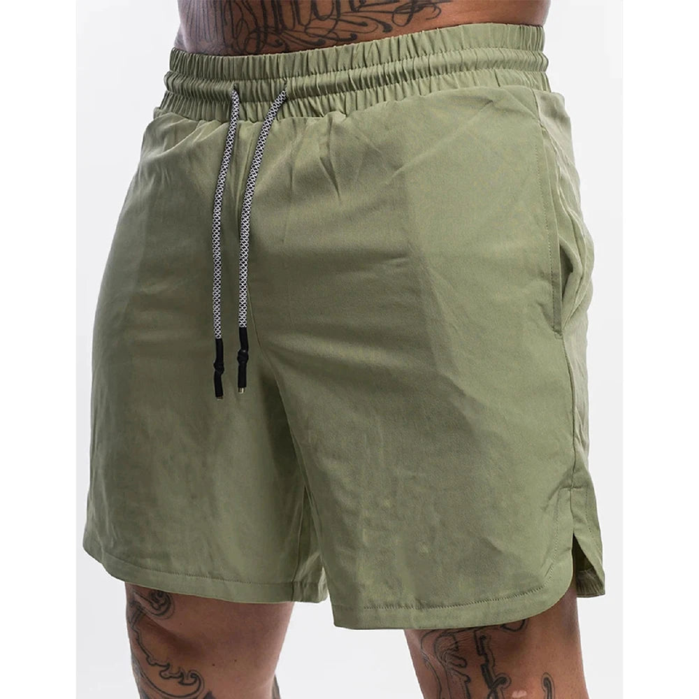 OEM Wholesale Men's Sports Shorts with Quick Dry & Custom Logo Solid Color Gym Fitness Board Shorts with Pockets